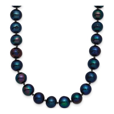 14K Yellow Gold Black Freshwater Cultured Pearl Necklace