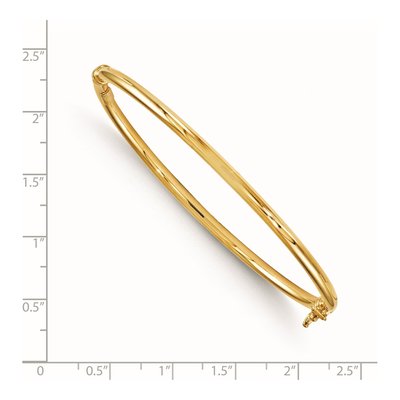 14K Yellow Gold Hinged Bangle Bracelet – view 3