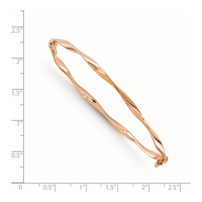 14K Rose Gold Twisted Hinged Bangle Bracelet – view 3