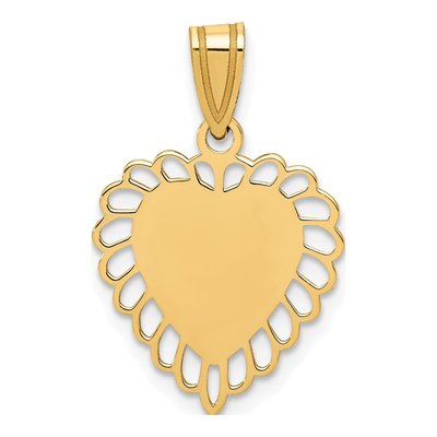 14K Yellow Gold Heart Pendant – view 4