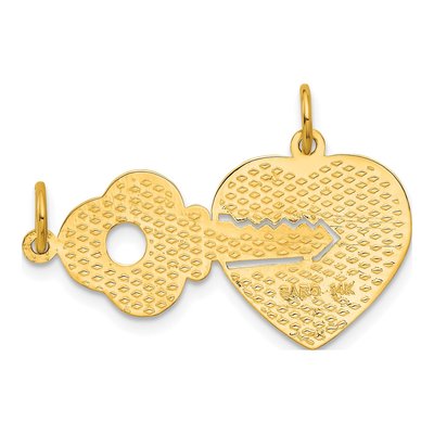 14K Yellow Gold Key Heart Break-Apart Charm – view 4