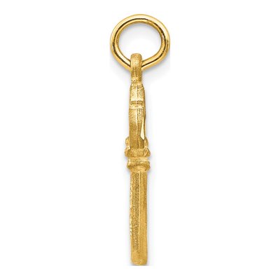 14K Yellow Gold Diamond-Cut Key Pendant – view 3