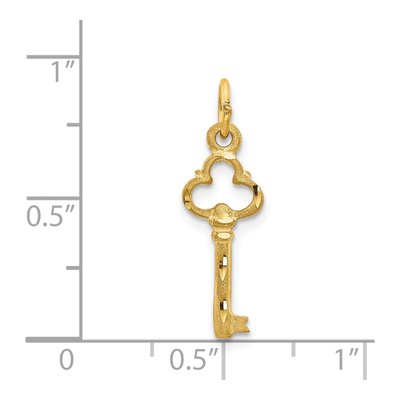14K Yellow Gold Diamond-Cut Key Pendant – view 5