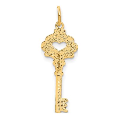 14K Yellow Gold Heart Key Pendant – view 4