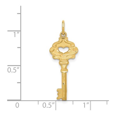 14K Yellow Gold Heart Key Pendant – view 5