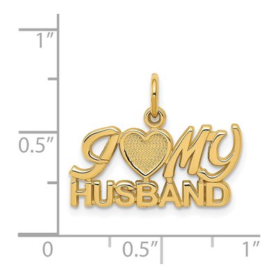 14K Yellow Gold I Heart My Husband Charm – view 4