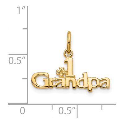 14K Yellow Gold Grandpa Number 1 Pendant – view 5