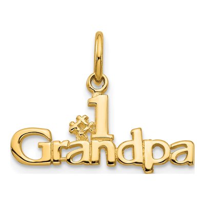 14K Yellow Gold Grandpa Number 1 Pendant