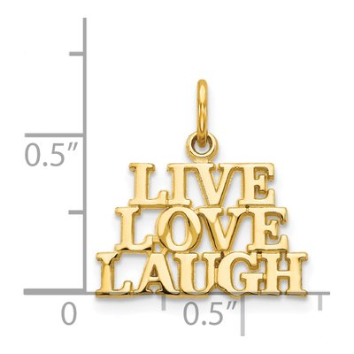 14K Yellow Gold LIVE LOVE Laugh Pendant – view 5