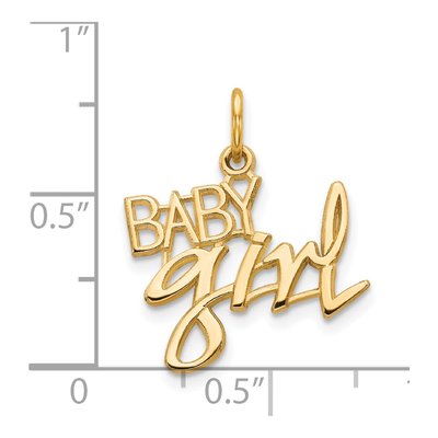 14K Yellow Gold Baby Girl Pendant – view 5