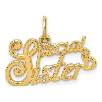 14K Yellow Gold Special Sister Pendant
