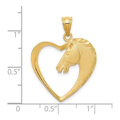 14K Yellow Gold Horse Heart Pendant – view 5
