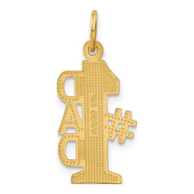 14K Yellow Gold DAD Number 1 Pendant – view 4