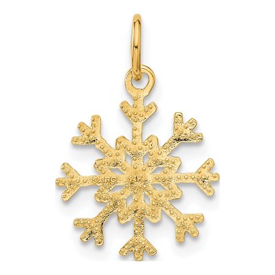 14K Yellow Gold Snowflake Pendant – view 4
