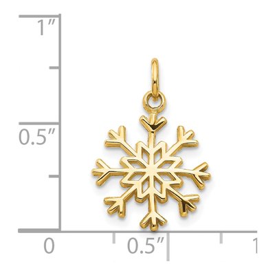 14K Yellow Gold Snowflake Pendant – view 5