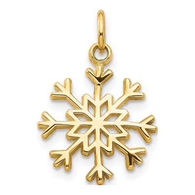 14K Yellow Gold Snowflake Pendant