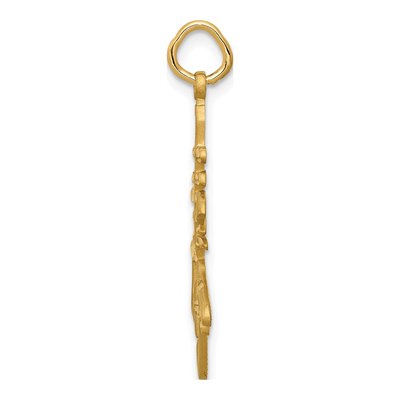 14K Yellow Gold Long Life Symbol Pendant – view 3
