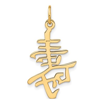 14K Yellow Gold Long Life Symbol Pendant – view 4