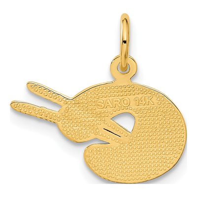 14K Yellow Gold Artist Palette Pendant – view 4