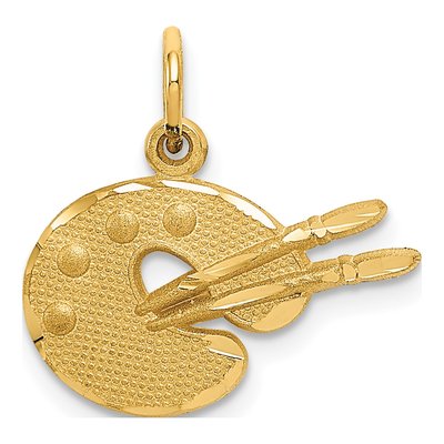 14K Yellow Gold Artist Palette Pendant