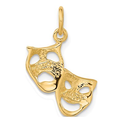 14K Yellow Gold Comedy Tragedy Pendant – view 4