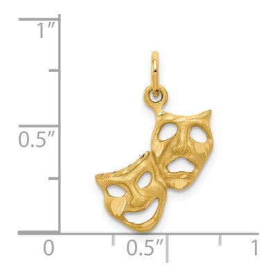 14K Yellow Gold Comedy Tragedy Pendant – view 5