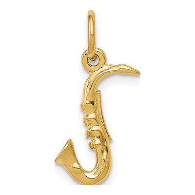 14K Yellow Gold 3-D Saxophone Pendant