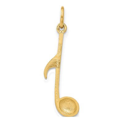 14K Yellow Gold Musical Note Pendant – view 4