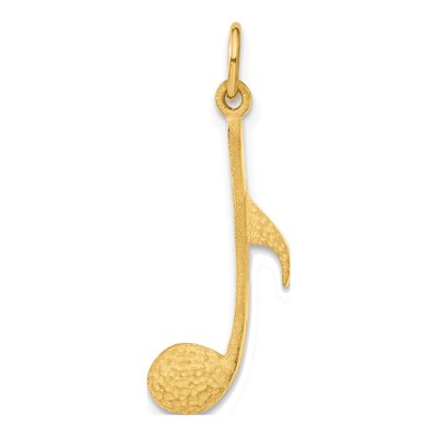 14K Yellow Gold Musical Note Pendant