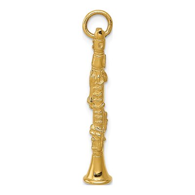 14K Yellow Gold 3-D Clarinet Pendant – view 3