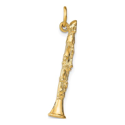 14K Yellow Gold 3-D Clarinet Pendant – view 4