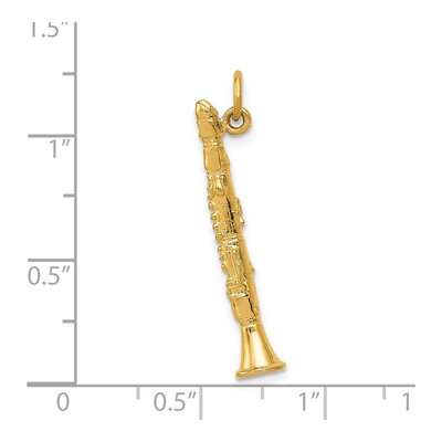 14K Yellow Gold 3-D Clarinet Pendant – view 5