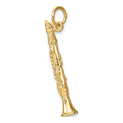 14K Yellow Gold 3-D Clarinet Pendant – view 6