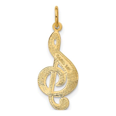 14K Yellow Gold Treble Clef Charm | Music Lover Gift – view 4