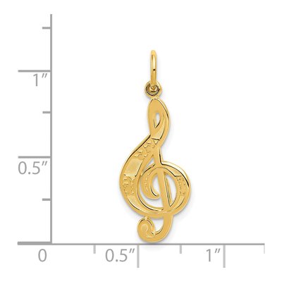 14K Yellow Gold Treble Clef Charm | Music Lover Gift – view 5
