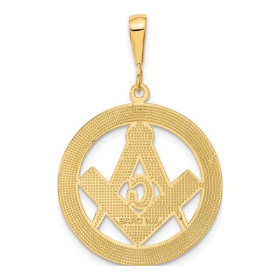 14K Yellow Gold Large Masonic Symbol Pendant – view 4
