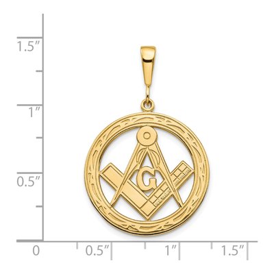 14K Yellow Gold Large Masonic Symbol Pendant – view 5