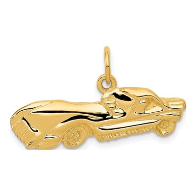 14K Yellow Gold Sports Car Pendant
