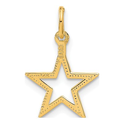 14K Yellow Gold Diamond-Cut Star Charm – view 4
