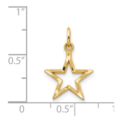 14K Yellow Gold Diamond-Cut Star Charm – view 5