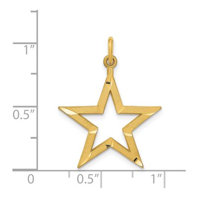 14K Yellow Gold Diamond-Cut Star Charm – view 4