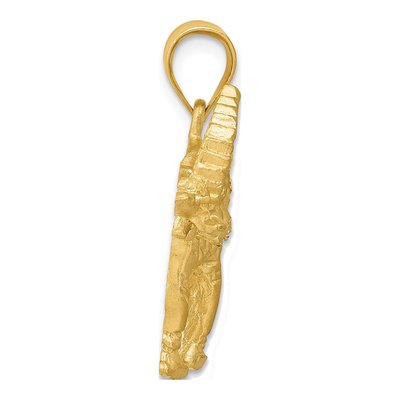 14K Yellow Gold Diamond-Cut Elephant Pendant – view 3