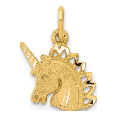 14K Yellow Gold Unicorn Pendant
