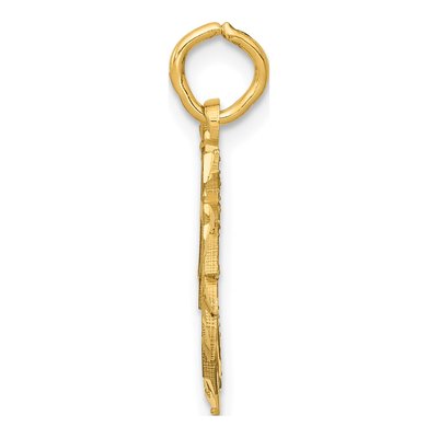 14K Yellow Gold Diamond-Cut Unicorn Pendant – view 3