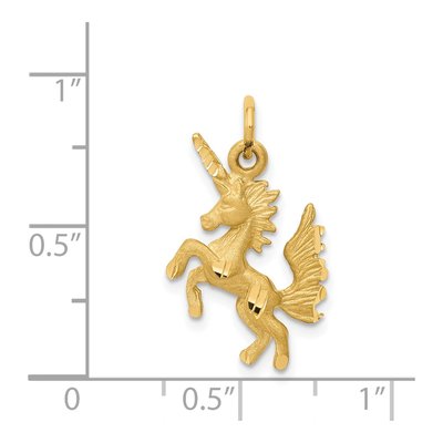 14K Yellow Gold Dancing Unicorn Pendant – view 4