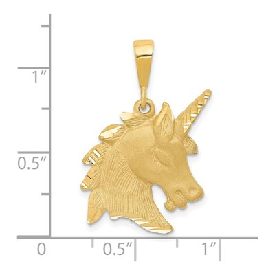14K Yellow Gold Unicorn Head Pendant – view 5