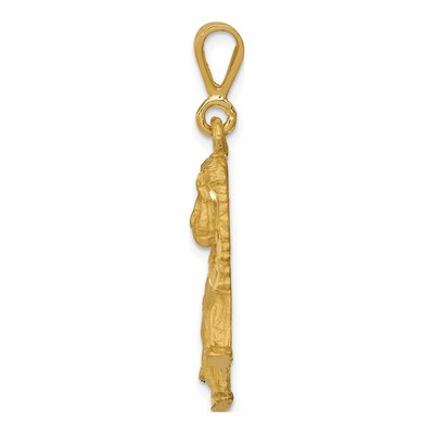 14K Yellow Gold Diamond-Cut Lion Pendant – view 3