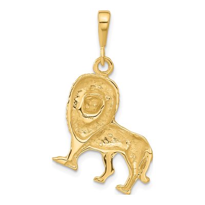 14K Yellow Gold Diamond-Cut Lion Pendant – view 4
