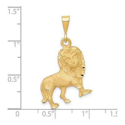 14K Yellow Gold Diamond-Cut Lion Pendant – view 5