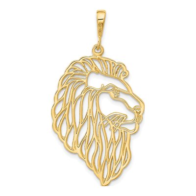 14K Yellow Gold Filigree Lion's Head Pendant – view 4